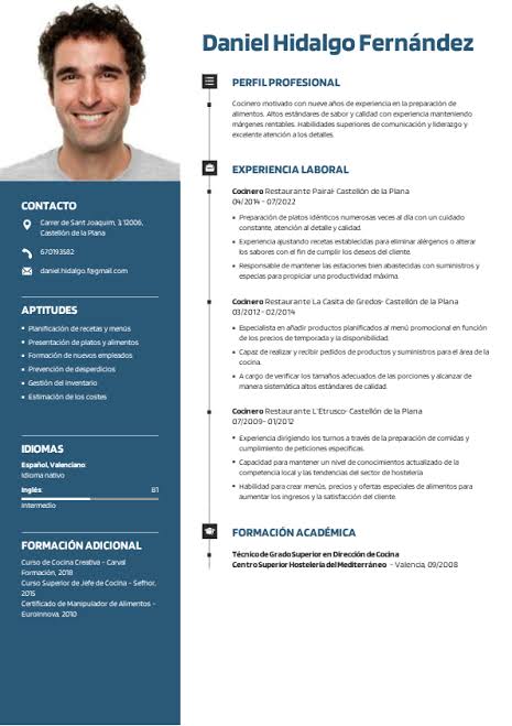 Ejemplo de CV rediseñado con IA