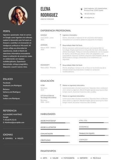 Ejemplo de CV rediseñado con IA