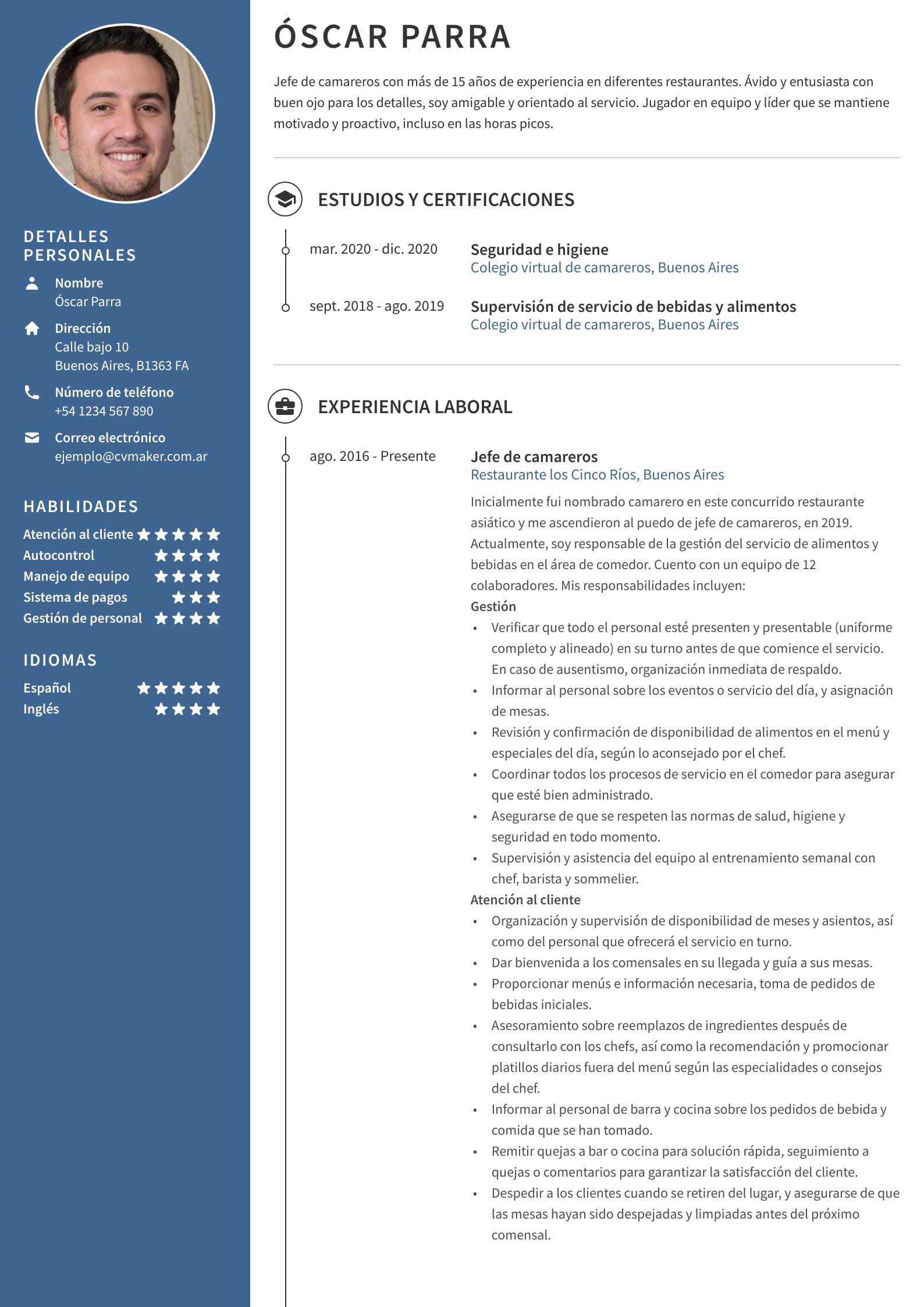 Ejemplo de CV rediseñado con IA